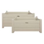 Esschert Design Pflanzkästen rechteckig Set S/L weiß (CF32W