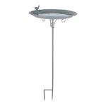 Esschert Design Grey Metal Vogeltränke auf Stab (FB402