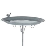 Esschert Design Grey Metal Vogeltränke auf Stab (FB402