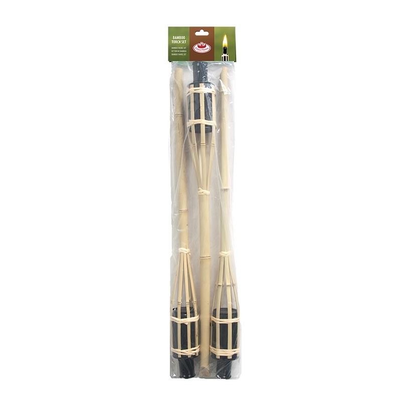 Esschert Design Fakkel bamboe 60 cm set van 3 (FF459