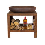 Esschert Design Feuerschale mit Holzfach 60 cm Rost (FF525 8714982215940) - 04