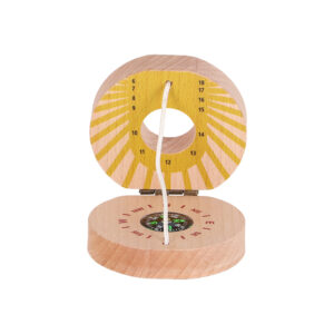 Esschert Design Holztaschensonnenuhr (KG355) Zusammenklappbar, B 6 X T 5.5 X H 2.5 cm, EAN 8714982291128, Buchenholz, Eisen, Baumwolle,ABS, Gewicht 0,05 kg