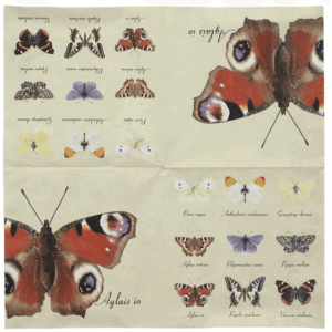 Esschert Design Papierservietten 3 lagig Schmetterlinge 33 x 33 cm TP315, B 33 X T 33 X H 0,1 cm, Barcode 8714982158018
