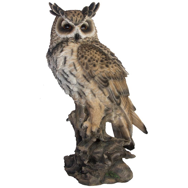 Esschert Design Long-eared owl on trunk (37000309