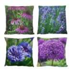 Esschert Design Buitenkussen bloem paars L keuze (BK026