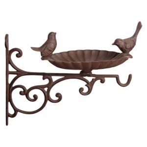 Esschert Design Cast iron birdbath on bracket (FB163