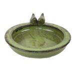 Esschert Design Vogelbad keramiek rond groen (FB489