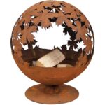 Esschert Design Fire ball laser cut leaves rust (FF293
