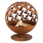 Esschert Design Fire ball laser cut birds rust (FF401