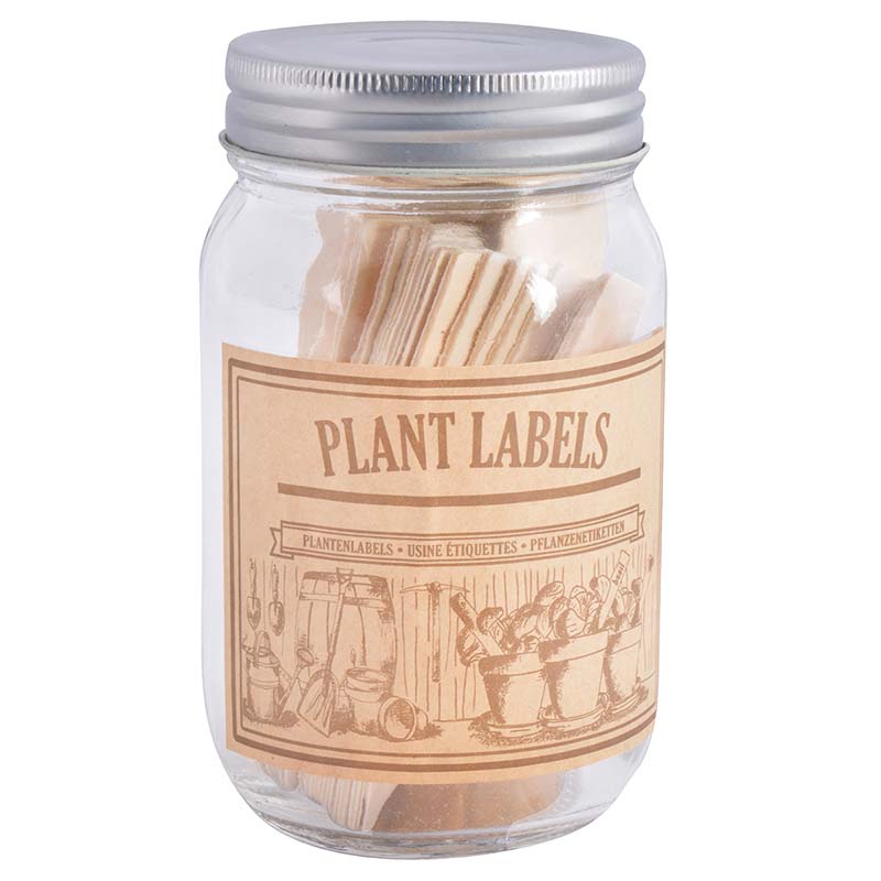 Esschert Design Wooden plant lables in jar (GT96