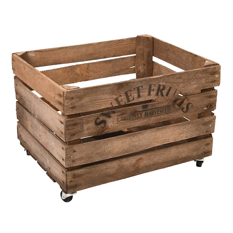 Esschert Design Apple crate wood with wheels (NG81