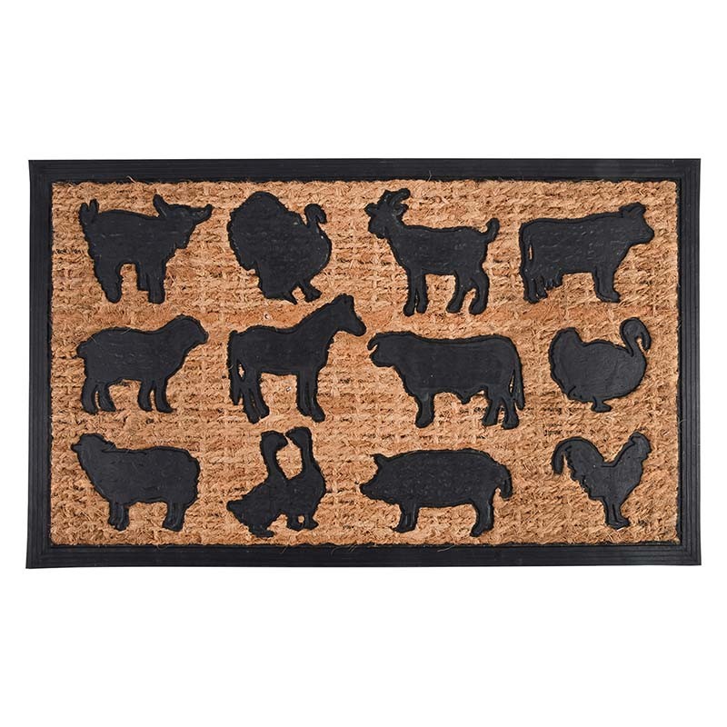 Esschert Design Doormat rubber/ coir farm animals (RB218
