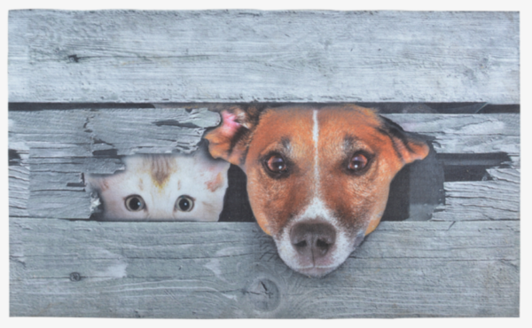 Esschert Design Doormat Peek-a-boo! Dog & cat