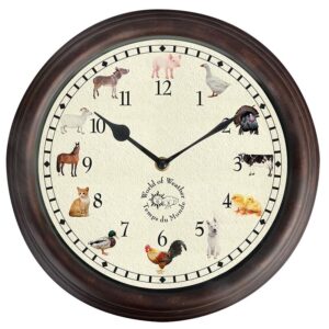 Esschert Design Clock farm animal sounds (TF013