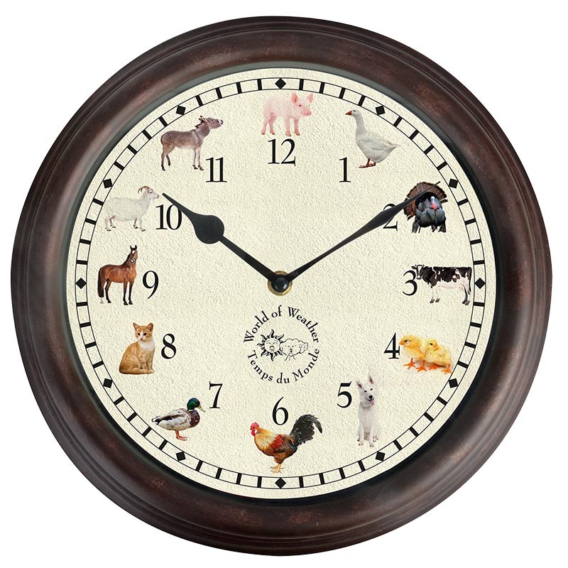 Esschert Design Clock farm animal sounds (TF013
