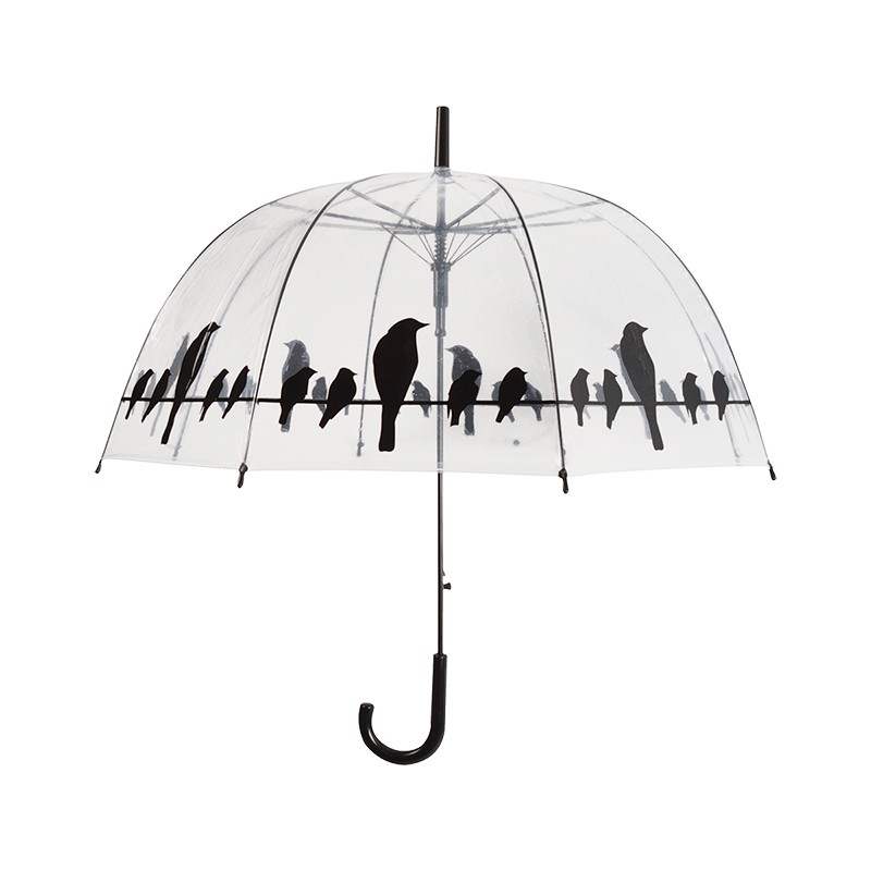 Esschert Design Umbrella transparent birds on wire (TP166