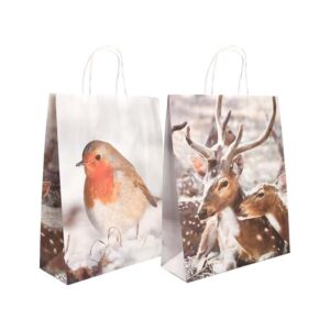 Esschert Design Paper bag robin/deer L (TP289