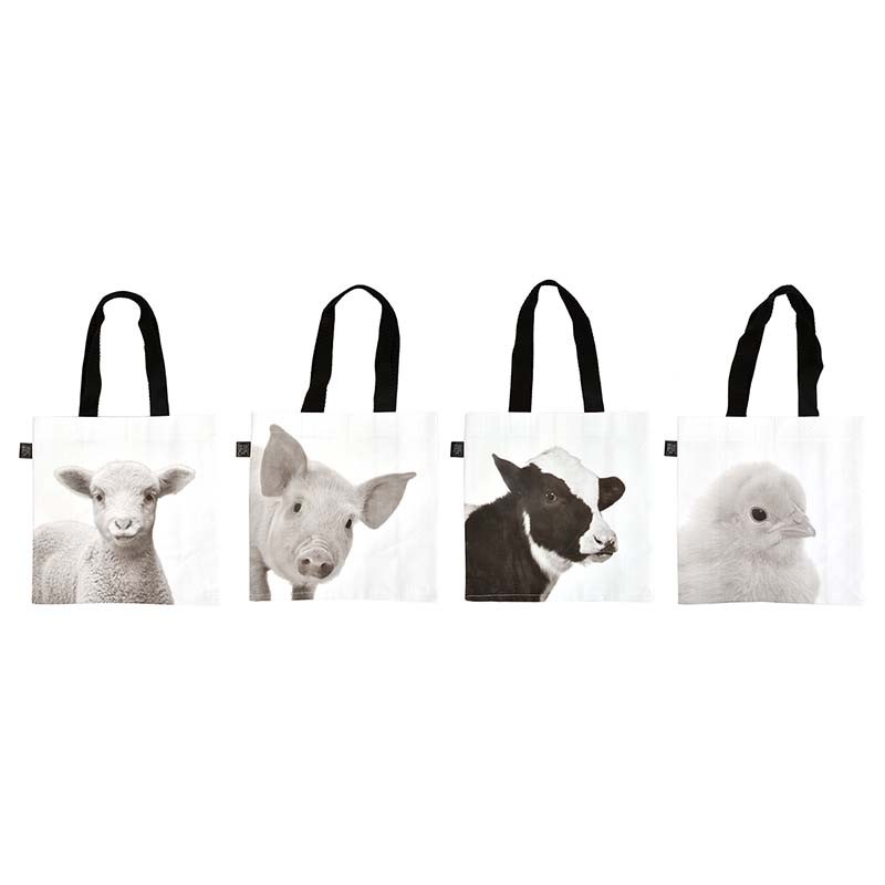 Esschert Design Shopping bag farm animals b/w S ass (TP325