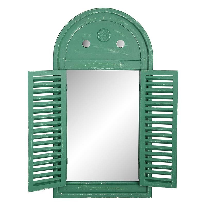 Esschert Design Mirror Louvre distressed green (WD12