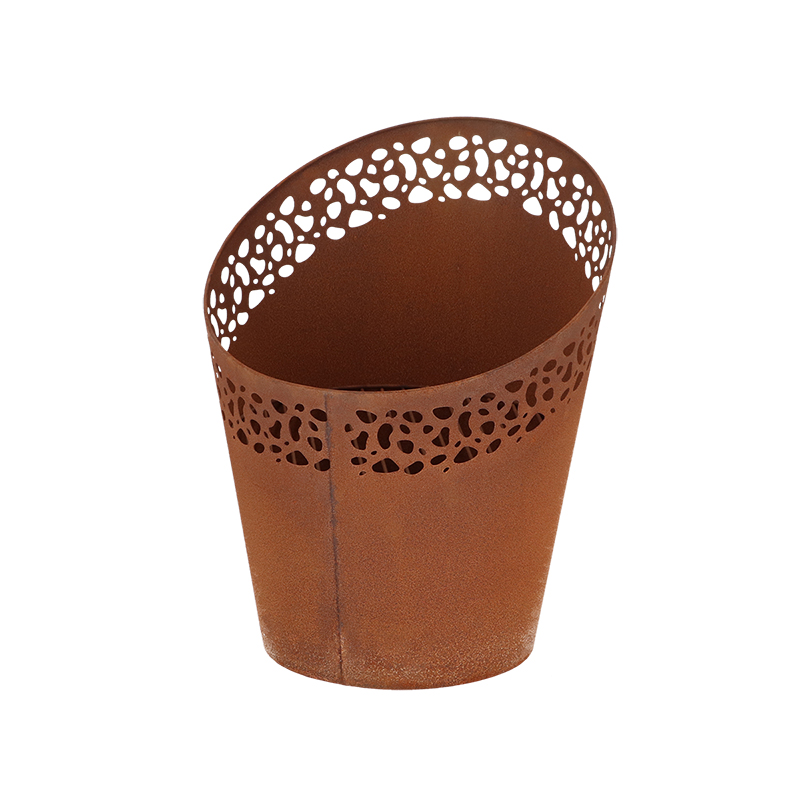 Esschert Design Fire bucket rust - laser cut speckles (FF512 8714982210488) - 01