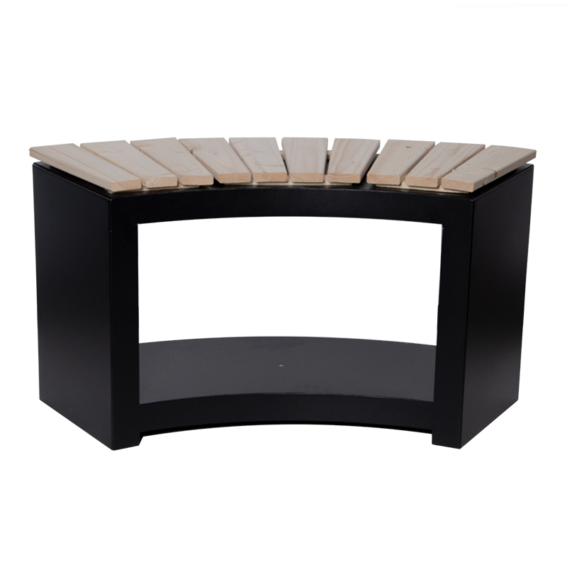 Esschert Design Bench with wood storage curved (FF541 8714982220784) - 01