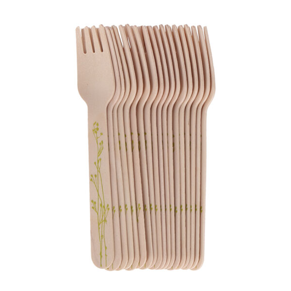 Esschert Design Wooden disposable fork green set/20 | Trends & Vision (C2148) - 03