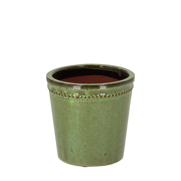 Esschert Design Flower pot glazed green 15cm | Trends & Vision (PP021) - 01