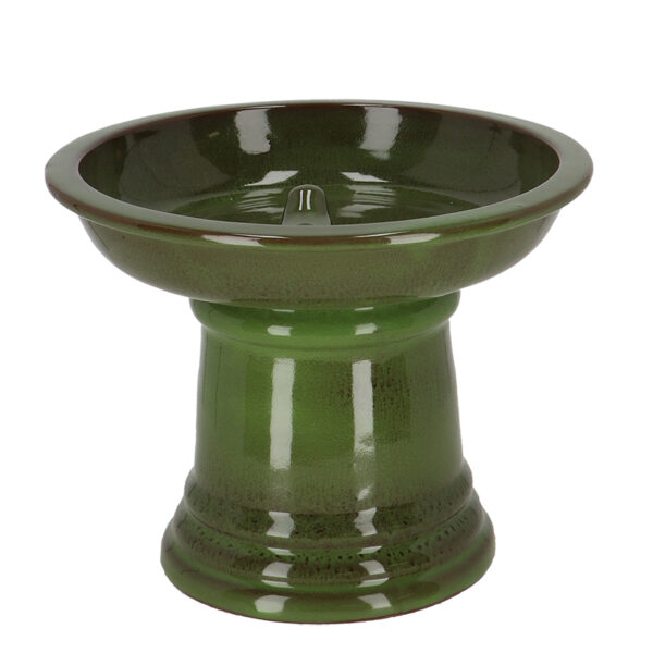 Esschert Design Bird bath ceramic on foot green S (FB657 8714982279997) - 5