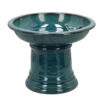 Esschert Design Bird bath ceramic on foot petrol S (FB661 8714982282133) - 3