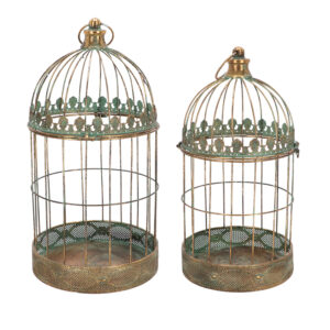 Esschert Design Aged metal bird cage set of 2 (AM133 8714982285899) - 01