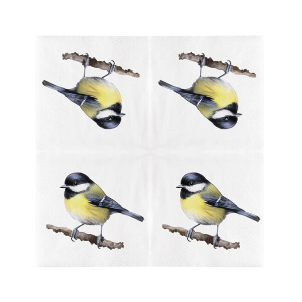 Esschert Design Paper napkins great tit 33x33cm (TP421 8714982286445) - 01
