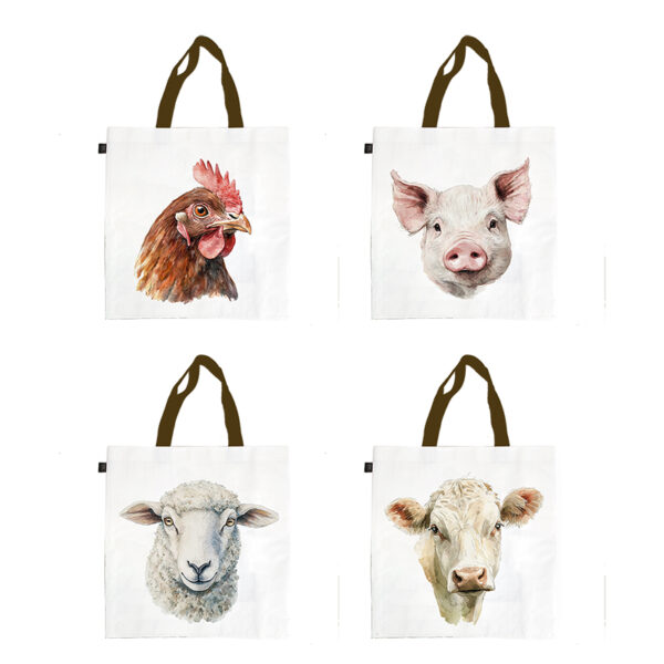 Esschert Design Shopping bag watercol. farm ass. (TP435 8714982286582) - 01