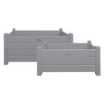 Esschert Design Planteur Rectangle set de 2  gris S/L (8714982080746