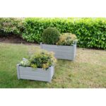 Esschert Design Planteur Rectangle set de 2  gris S/L – Image 5