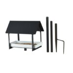 Esschert Design Mangeoire sr pique anthracite/blanc – Image 3