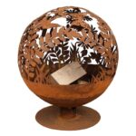 Esschert Design Brasero rond découpe laser fleurs (8714982141096