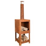 Esschert Design Chauffe terrasse rouillé+range bois – Image 4