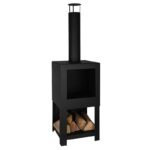 Esschert Design Chauffe terrasse+range bois noir – Image 3