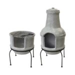Esschert Design Terraskachel keramiek betonlook S (8714982159206