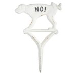 Esschert Design Hondenbordje plassen "No!" wit (8714982111600