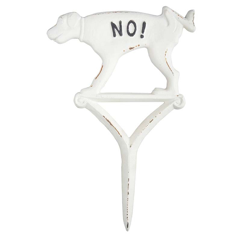 Esschert Design Hondenbordje plassen "No!" wit (8714982111600