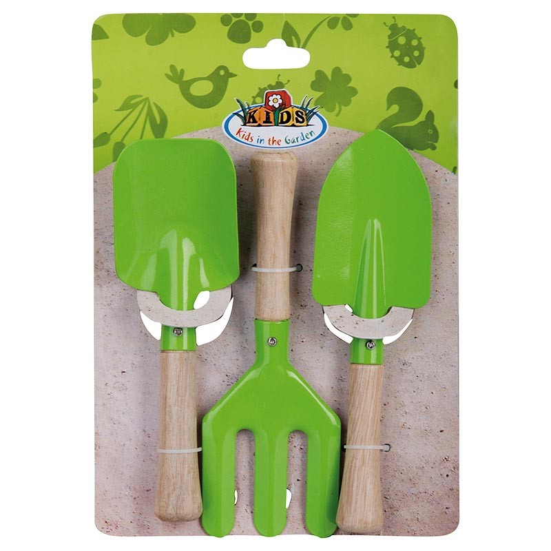 Esschert Design Set de jardinage enfants 3pc vert (8714982063367
