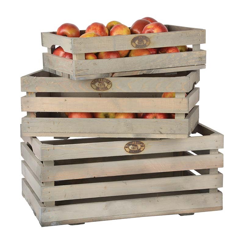 Esschert Design Set 3 cageots à fruits (8714982122231