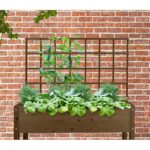 Esschert Design Treillis carrés potagers marron L – Image 3