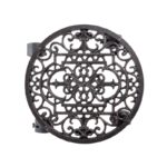 Esschert Design Plateau roulettes rond, brun antique – Image 2