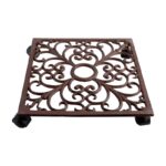 Esschert Design Plateau roulettes fonte carré (8714982012822