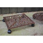 Esschert Design Plateau roulettes fonte carré – Image 4