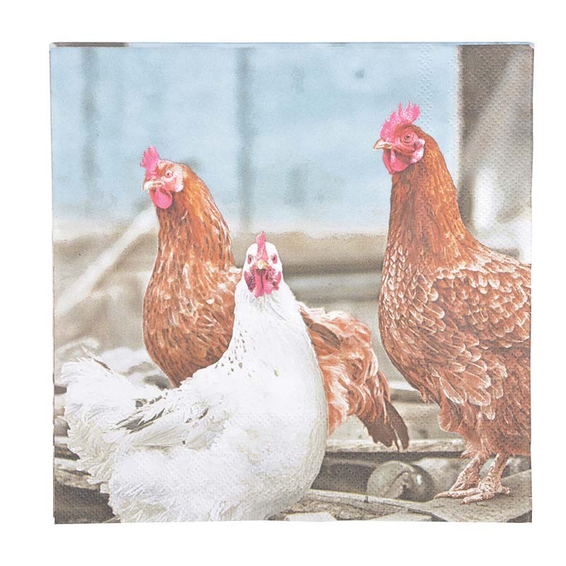 Esschert Design Serviettes papier poules 33 x 33 cm (8714982113420