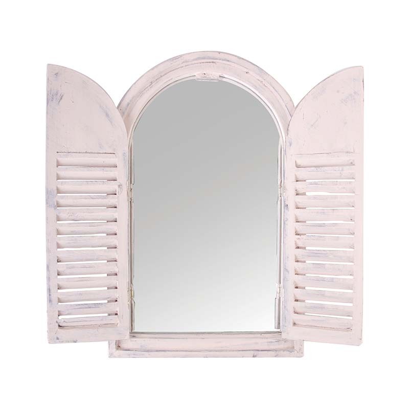 Esschert Design Miroir Vieux blanc portes en bois (8714982010309