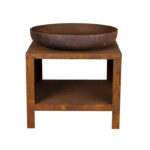 Esschert Design Braséro avec range bois 60 cm rouille (FF525 8714982215940) - 02